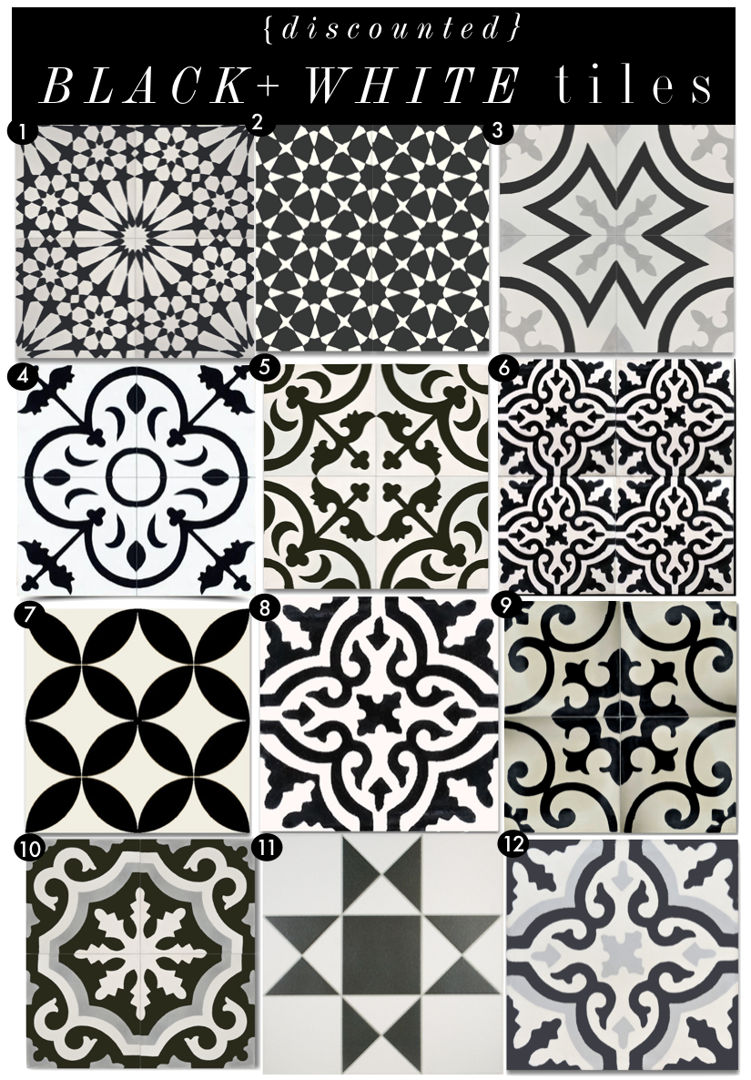 Discounted Black + White Tiles | Kiki's List